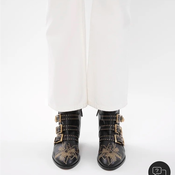 *AUTHENTIC* CHLOÉ - Susanna short boot - black gold - women’s 35.5 - Picture 4 of 15